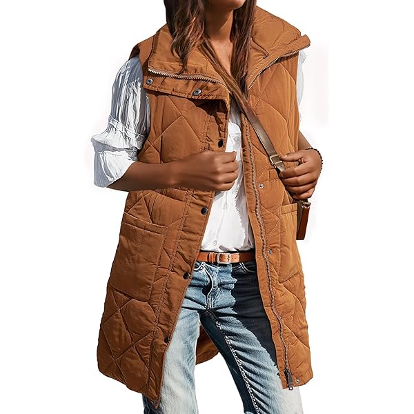 Amazon.com: Hooded Long Puffer Vest for Women Plus Size